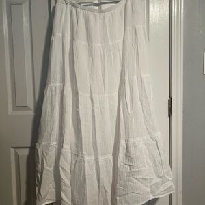 Universal Thread White Tiered A-Line Maxi Skirt